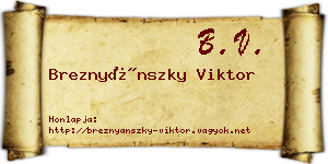 Breznyánszky Viktor névjegykártya