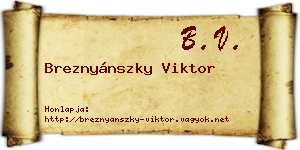 Breznyánszky Viktor névjegykártya